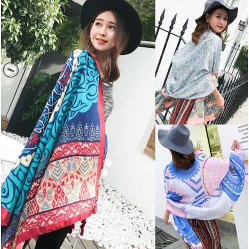 Summer Sun Protection by the Sea Shawl Travel Cotton and Linen Scarf Womens Photo Beach Towel Long Veils Scarf New