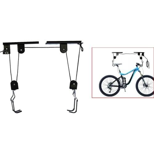 Premium 40kg Load Ceiling Mounted Bike Bicycle Lift Storage Holder Garage Shed Hook Hoist Pulley System Accessories