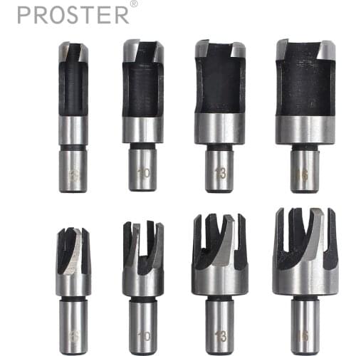 PROSTER for 8 PCS Drill Bits Carbon Steel Wood Plug Hole Cutter Set