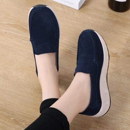 New Platform Shoes Womens New Mid Heel Platform Shake Shoes Peas Shoes Non-Slip Sneakers for Women