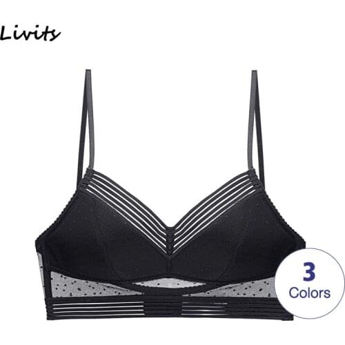 LORIOT Bra For Women Padded Backless Wireless Lace Adjustable Breathable Bralette Brassiere Lingerie Sexy Casual SA1267