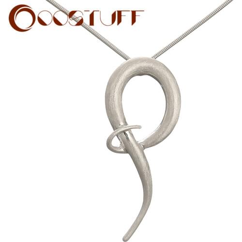 Gold Silver Color Twisted Geometric Long Chain Necklace 2021 Fashion Suspension Goth Pendants for Women Trend Decorative Jewelry