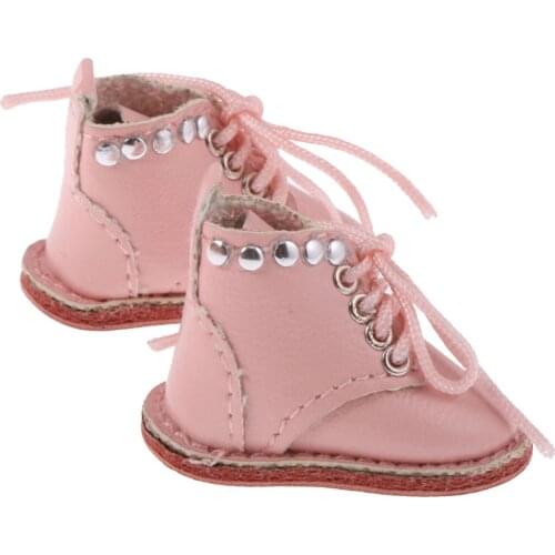 1/6 Lovely Pink PU Leather Boots Shoes for 12'' Blythe Doll Clothes Kids Toy Playset