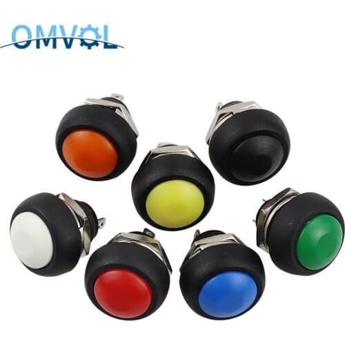1PCS 12mm Self-Recovery PBS-33B Mini Push Button Switch, 2Pin 1A Momentary Waterproof Reset Push Button