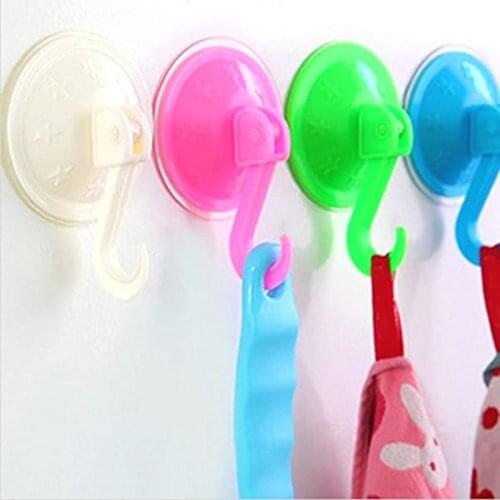 1 Pcs Hooks Wall Hanger Kitchen Bathroom Suction Cup Hooks Vacuum Sucker Multi-Purpose Hooks Wall Mount Strong Stickers Hooks