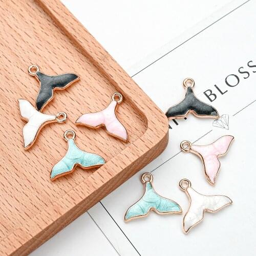 10/20/30pcs Enamel Fish Tail Charms Multicolor Pendant Charms For Jewelry Making Bracelet Earring Necklace DIY Carft Home Decor