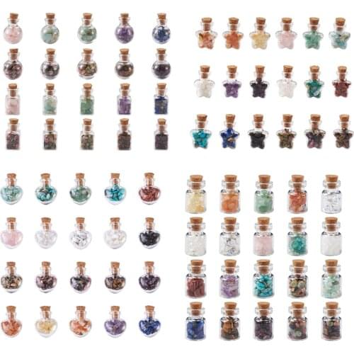10-20Pcs Mini Crystals Stone Chip Bottles Tumbled Gemstone Wishing Bottles for DIY Jewelry Making Home Decoration