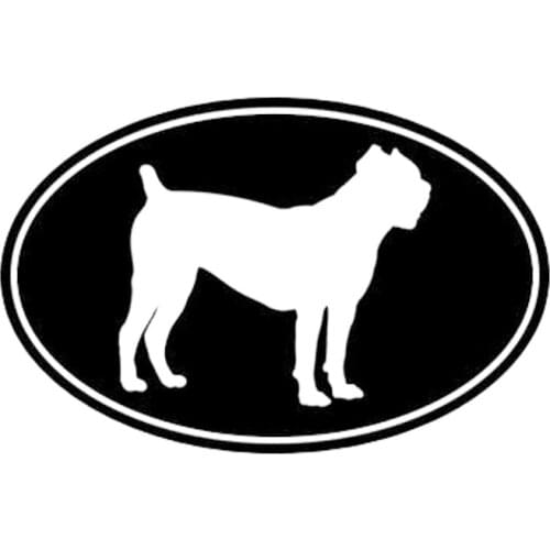 12.7*8.3CM Cane Corso Euro Oval Car Sticker Creative Pet Dog Cartoon Decals Car Accessories Black/Sliver C6-1747