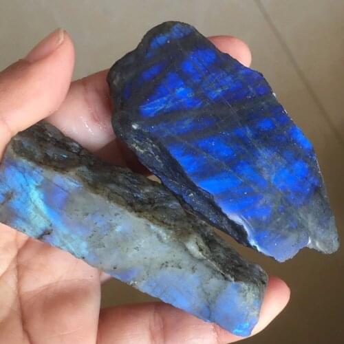 2pcs natural rough quartz specimen labradorite crystal Mineral samples healing 110g