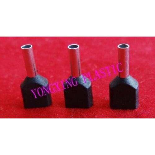 2017 freeshipping 25pcs/lot TE16-14 2x16mm2 Bootlace Ferrules Wire Copper Crimp Connector Insulated Cord Twin Pin End Terminal