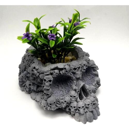 2019 new product! Horror skull silicone mold plant vase handmade resin concrete ashtray mold interior decoration tools