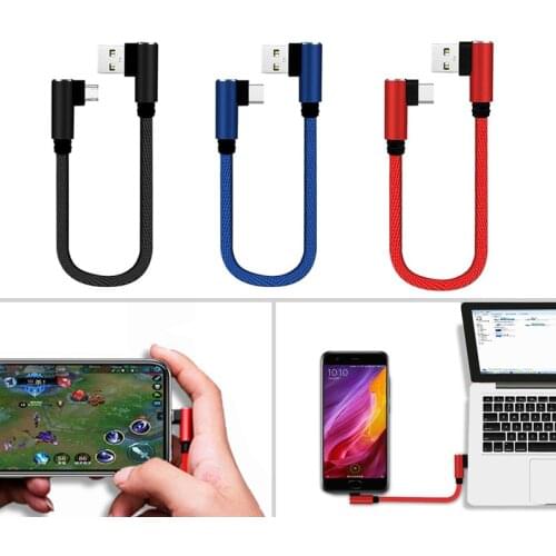 25Cm Usb Type C Cable Portable Charger Micro Usb Cable Charging for Mobile Phone Tablet Power Bank Handheld Nylon Data Wire
