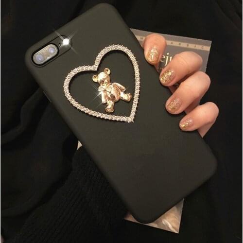 Diamond Bling Bear Phone Cases For Samsung Galaxy A11 A21 A31 A41 A81 A91 S7 S6 Edge Plus A90 A80 A70 A60 A40 A30 A20 A10 M40 S