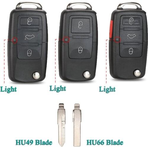 Bilchave For VW Volkswagen Golf Passat Polo Jetta Touran Bora Sharan Fob Flip RemoteCar Key Shell 2/3/4 Buttons Replacement