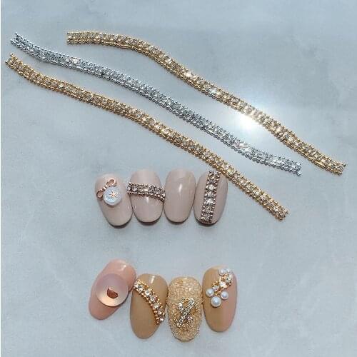 10cm Rhinestone Chain Nail Jewelry 3D Korean Super flash Chain DIY Luxury Charm Shine Nail Art Decoration Accessories