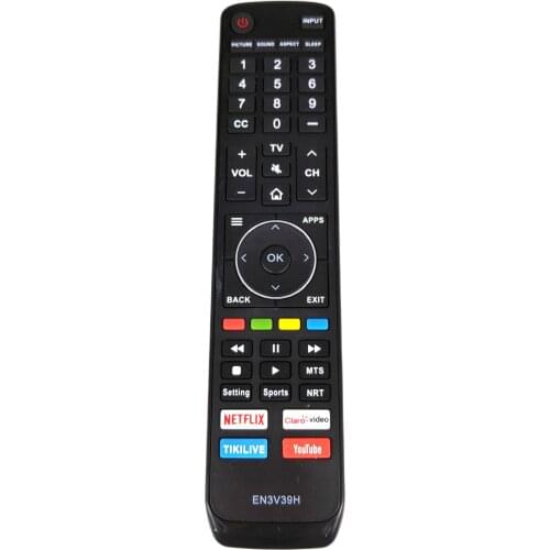 Black Television Remote Controller For HISENSE EN3V39H TV Remote Control NETFLIX YOUTUBE Fernbedienung