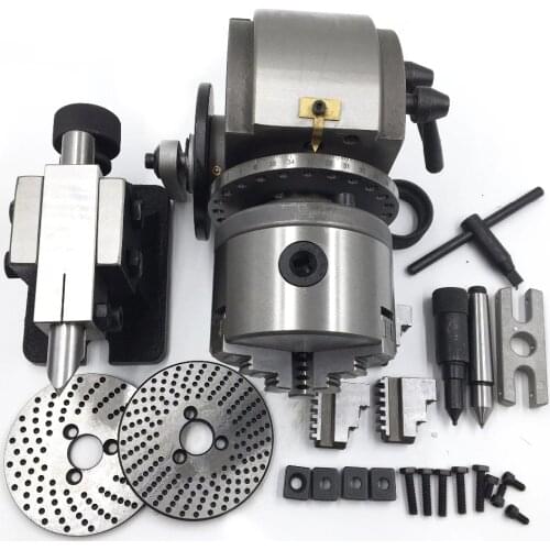Tailstock Dividing Head BS-0 Precision 3Jaw Chuck 125mm with Dividing Plates Head Stock CNC Milling Kit