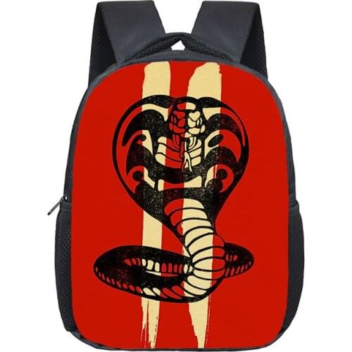 12Inch Cobra Kai Kids Backpack Schoolbags Girls Boys Children School Bags Kindergarten Toddler Backpacks
