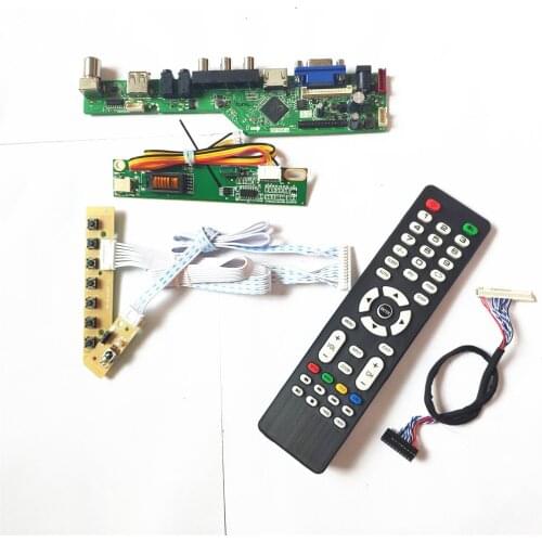 For LP141WX3-TLN4/TLP1 Remote+Inverter+keyboard LCD 1CCFL 30Pin LVDS T.V56 controller board VGA HDMI-Compatible AV USB RF