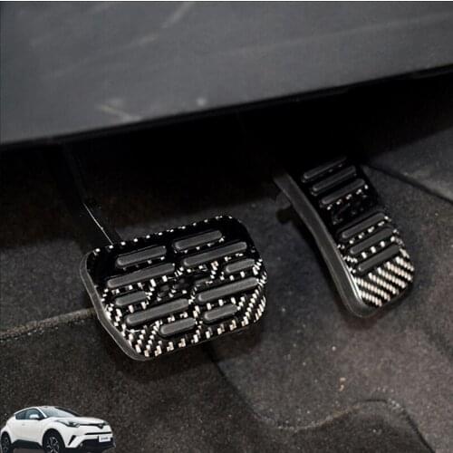 For Toyota C-HR Carbon Fiber Accelerator Pedal Brake Pedal Cover Protection & Decoration Car Accessories Anti-slip