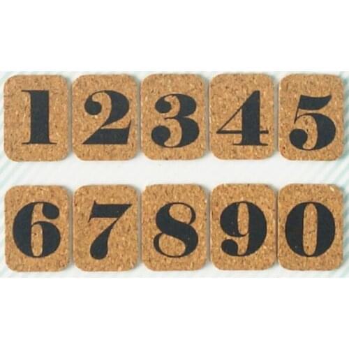 Number 0-9 Sharp Cork Wood Message Board Phellem Cork Wooden Bulletin Board Single Soft Wood Wall Board with Sticker