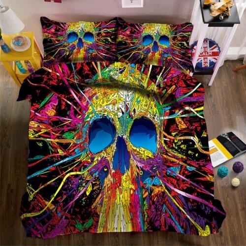 Halloween Skeleton 3D Bedding Set King Queen Size Bed Linen Duvet Cover Bed Sheet Set Pillowcases