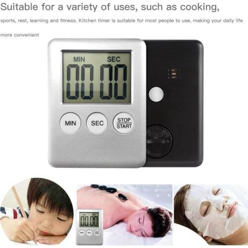 Kitchen Digital Timer Cooking Studying Count-down Clock LCD Screen Display Alarm Kitchen Gadget