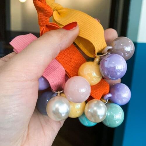 Fashion new color multi-bead hair rope headdress rubber band small fresh hair ring accessories wholesale