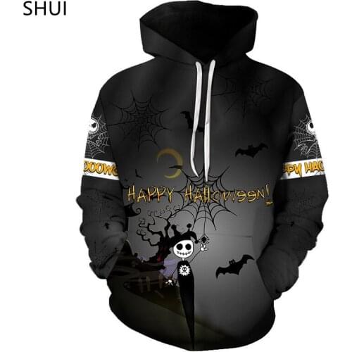 Men Fashion 2021 Halloween Hoodies Men Pumpkin Funny Thriller Day Of The Dead Hoodie One Piece 3D Style Print Full Sweatshirt