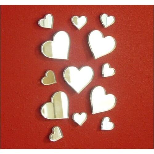 Heart small mirror sticker ,DIY craft& scrapbooking accessory mirror sticker , mix size and colors