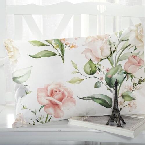 1pc Pillow cover Pillow case Luxury Bedding Pillowcase Pillowcovers decorative 50x70 Customizable size 3D Print Flowers pink