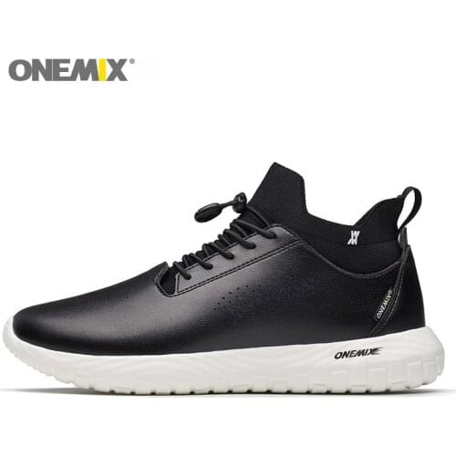 ONEMIX New Running Shoes For Mens Comfortable Light Casual Men Sneakers Leather Jogging Training Damping Outdoor Sport Shoes