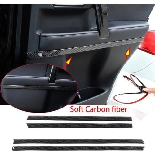 Carbon Fiber Interior Door Decorative Strips Trim Fit For Toyota 4Runner 2010-2019