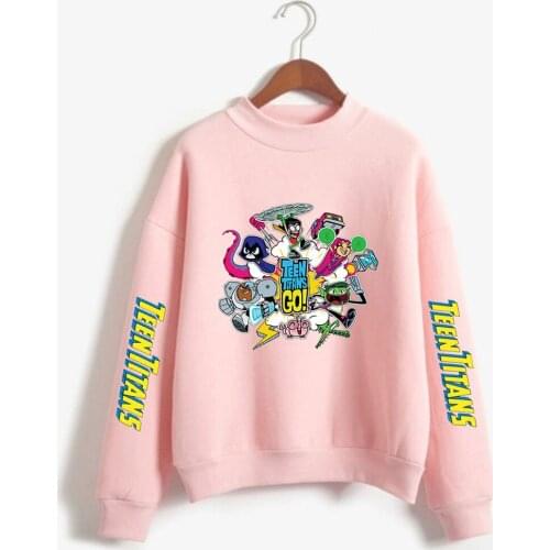 Teen Titans Go! Fashion Print Turtleneck Sweatshirts Women/Men Long Sleeve Sweatshirts Harajuku Casual Streetwear Clothes