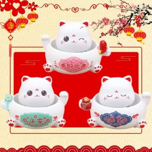 Lucky Cat Shaking Head Cat Car Decoration Creative Net Red Car Accessories Personalized And Lovely Spring Decoration