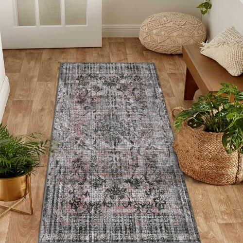 Grey pink color grey ethnic patterned carpet modern carpet living room carpet free shipping soft textured carpet