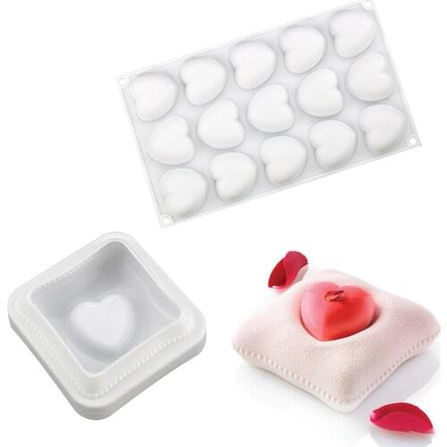 3D heart shape silicone Cake mold for Dessert Mousse Chocolate pudding jelly mould Baking cake mold