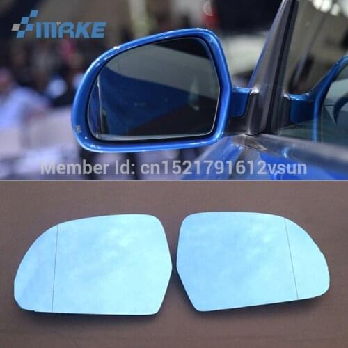 SmRKE 2Pcs For Audi Q3 Rearview Mirror Blue Glasses Wide Angle Led Turn Signals light Power Heating