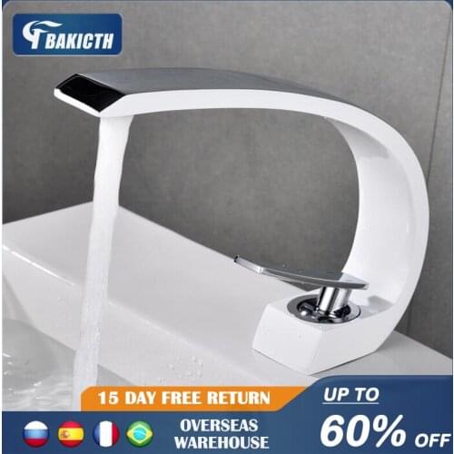 Bakicth Basin Faucet Modern Bathroom Mixer Tap Black/Gold Wash basin Faucet Single Handle Hot and Cold Waterfall Faucet