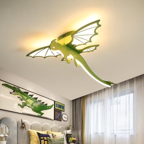 LED Ceiling Light Bedroom Lamp 2021 New Creative Eye Protection Cute Personality Dinosaur Lamp Cartoon Room Light Fixtures