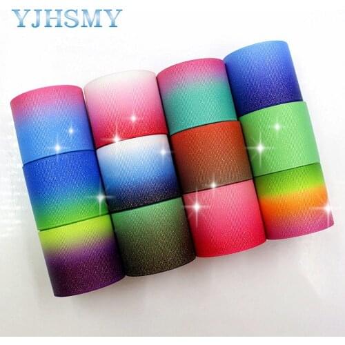 YJHSMY 1712153 38 mm 10 yards flash Ribbons Thermal transfer Printed grosgrain Wedding Accessories DIY handmade material