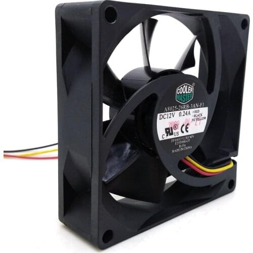 80MM FAN 8025 A8025-26RB-3AN-F1 DF0802512RFMN 12V 0.24A 3 Wires 3 Pins 8CM case fan cpu cooler