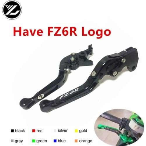 FZ6R LOGO FOR YAMAHA FZ6 FAZER 2009-2015 fz6R 600R Motorbike Adjustable Folding Extendable Moto Clutch Brake Levers