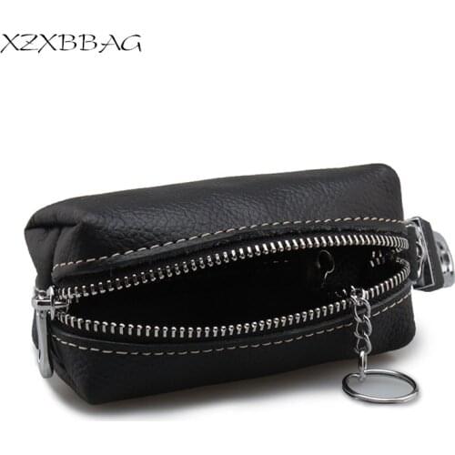 XZXBBAG 100% Genuine Leather Key Wallet Pouch Business Men Door Car Key Case Bag Holder Male Keychain Key Organizer Housekeeper
