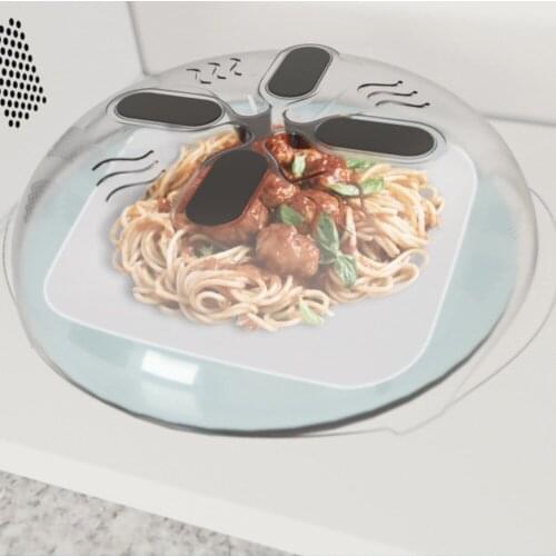 Food Splatter Guard Professional Microwave Food Anti-Sputtering Cover With Steam Vents Magnetic Splatter Lid Heat Resistant