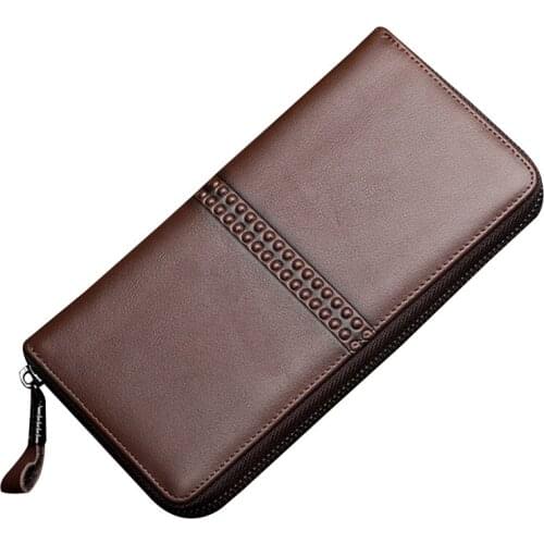 Factory direct sale superior High quality genuine cow leather Unisex lady And Man Cluth Purse Wallet