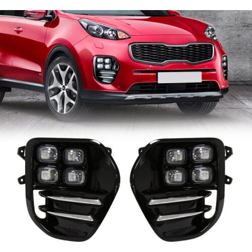 1Set OEM Car LED Fog Lamp Daytime Running Light Kit For KIA Sportage QL KX5 2016 2017
