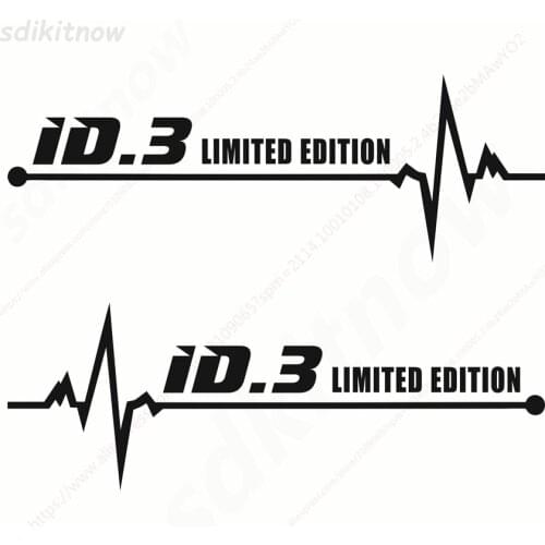 1pair New Heart BEATS Car Decal Sticker Styling Windows Door Decoration For Volkswagen Electric ID.3 ID.4 ID.6 accessories