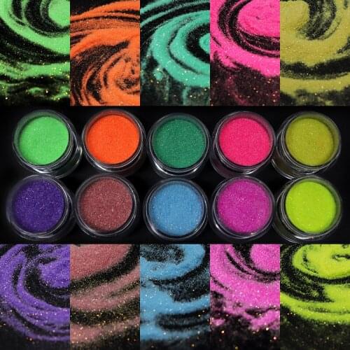 10Boxes Sugar Powder Nails Glitter Sparkly Snow Candy Tips Starlight Gradient Pigment Dust For Design Manicure Nails Accessories