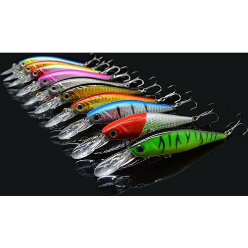 10pcs/lot Fishing Lure 0.5-1.5M Deep swim hard bait fish 11cm 9g artificial baits minnow fishing wobbler japan pesca